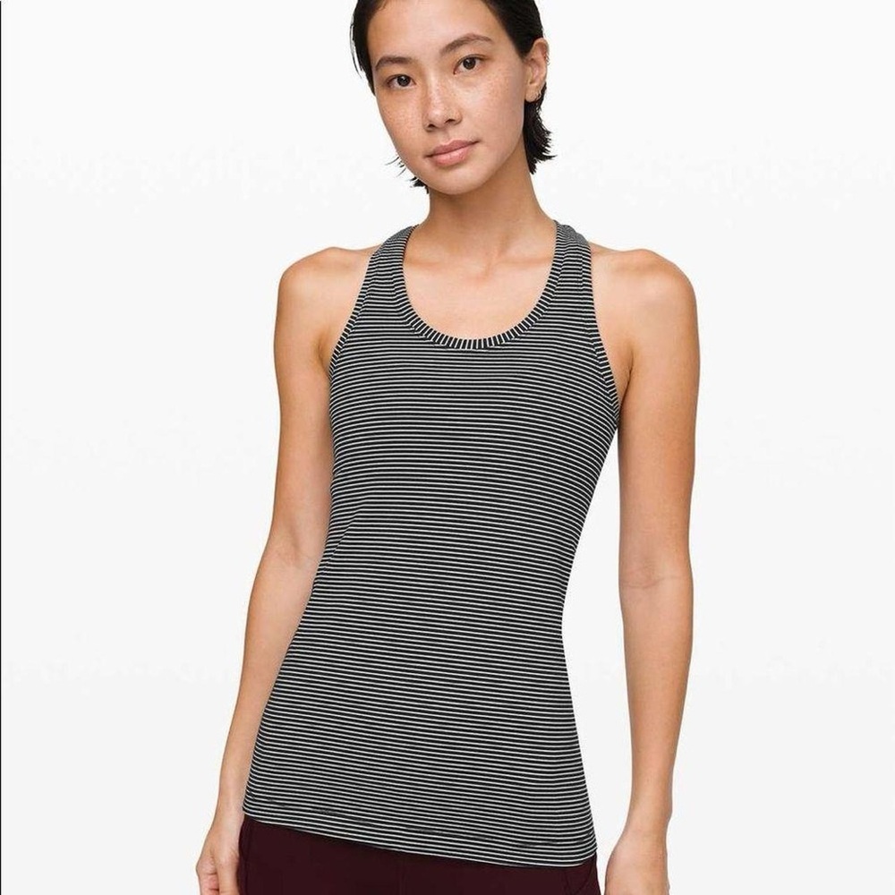 🌿Final Sale Lululemon Black‎ and White Stripe Tank